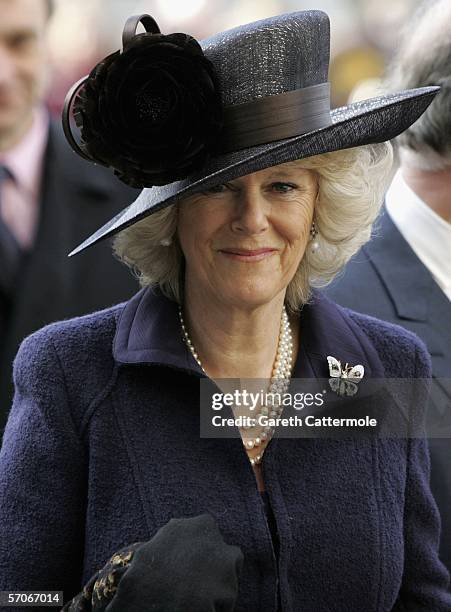 Camilla, Duchess of Cornwall attends an Observance for Commonwealth Day service at Westminster Abbey on March 13, 2006 in London, England. The Royal...