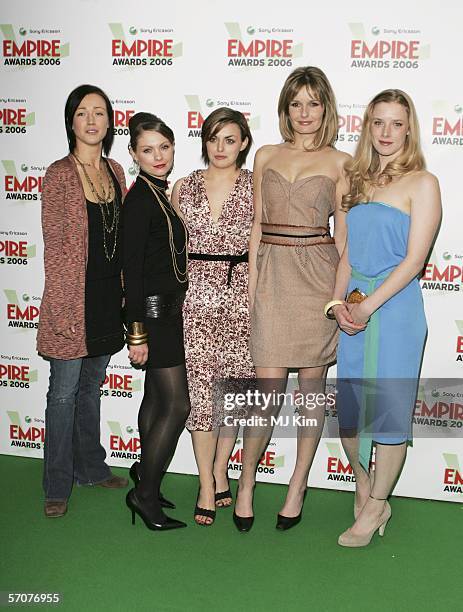 Actresses Alex Reid, MyAnna Buring, Nora-Jane Noone, Saskia Mulder and Shauna Macdonald arriveat the Sony Ericsson Empire Film Awards 2006, the...