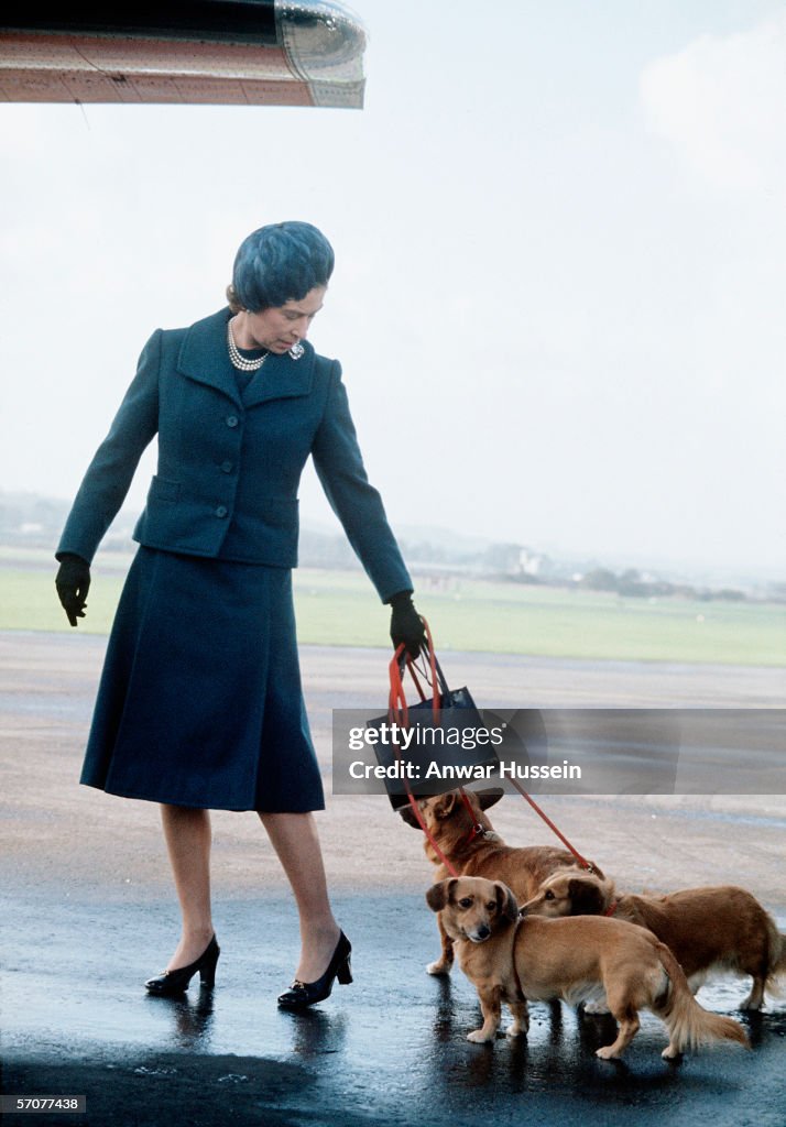 Queen Elizabeth ll arrives at Aberdeen Airport...