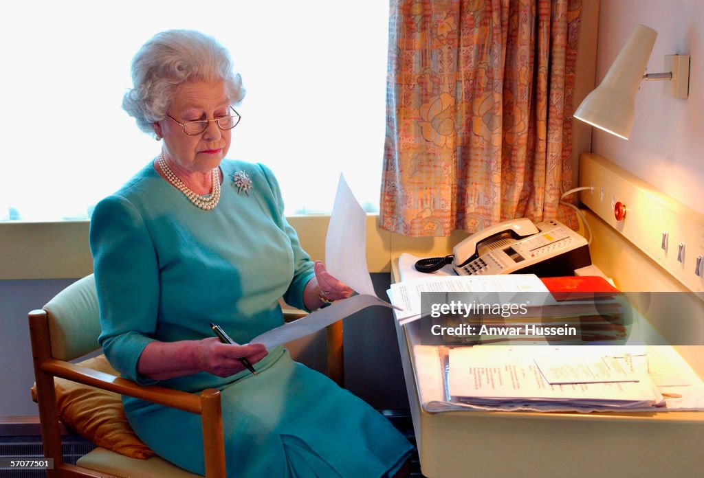 Queen Elizabeth II on the Royal Train