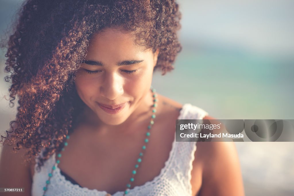 Peaceful joy - young woman