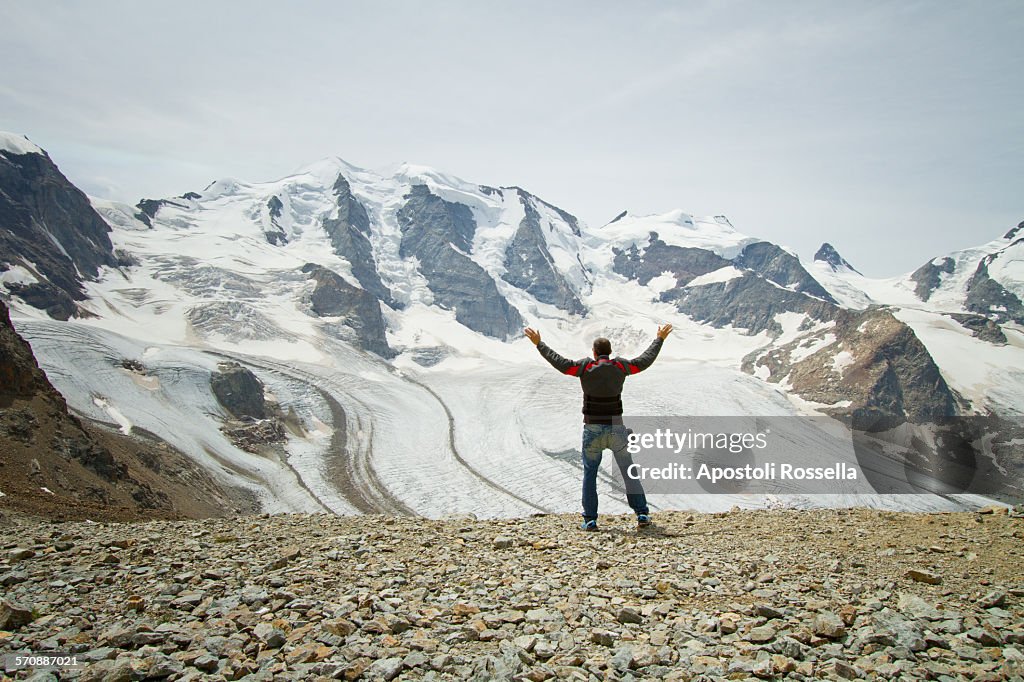 Man on Diavolezza glacier, Morteratsch