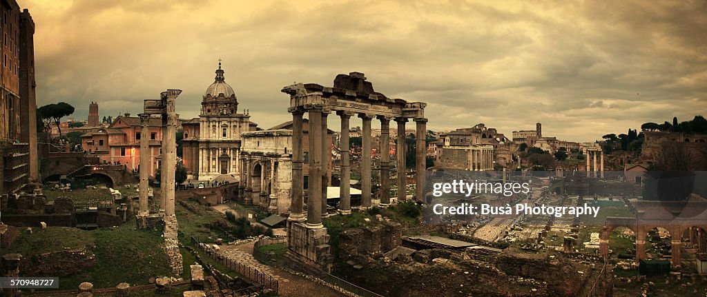 Panoramic view of the Roman Forum