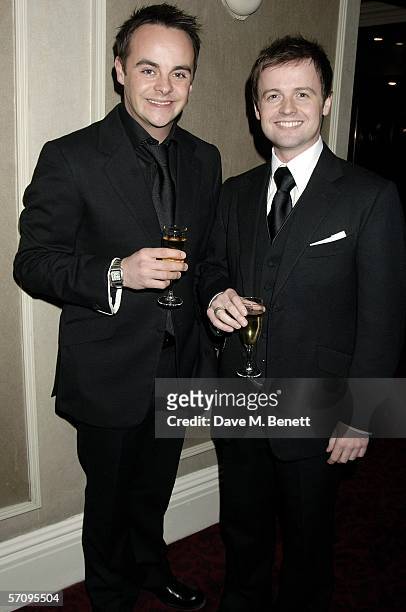 Personalities Anthony McPartlin and Declan Donnelly arrive at the RTS Programme Awards 2005, the annual awards presented by The Royal Television...