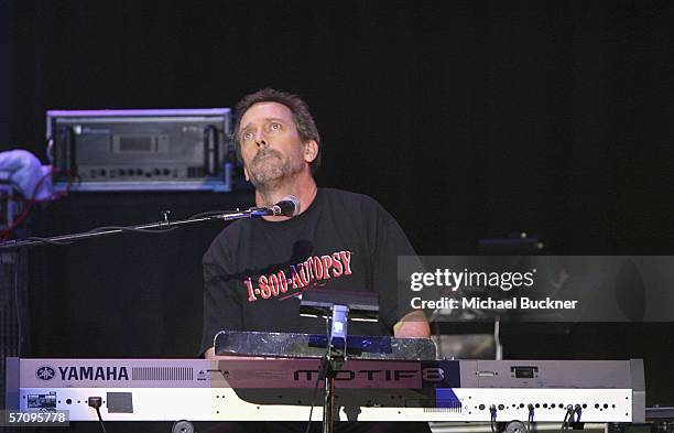 Actor Hugh Laurie of 16:9 performs at the "Evening with Ray Kennedy and Friends" hosted by the Guitar Center Music Foundation at the Avalon on March...