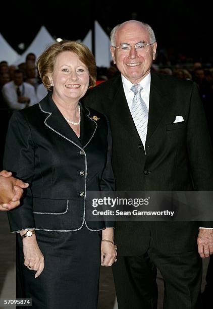 Australian Prime Minister John Howard and wife Janette arrive at the Opening Ceremony for the Melbourne 2006 Commonwealth Games at the Melbourne...