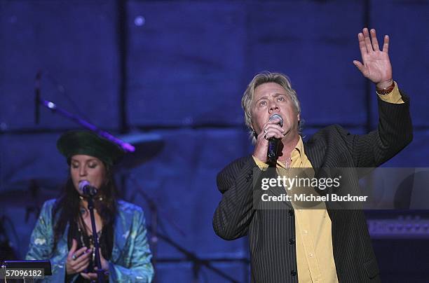 Singer Ray Kennedy performs at the "Evening with Ray Kennedy and Friends" hosted by the Guitar Center Music Foundation at the Avalon on March 14,...