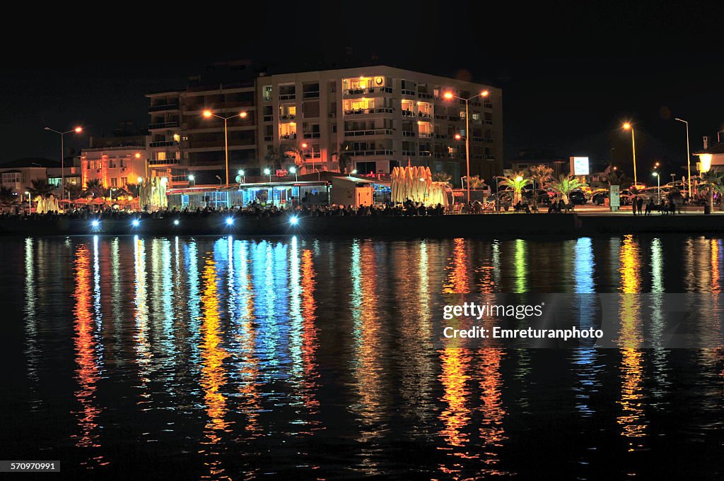 Ilica shore with cafes and full reflection