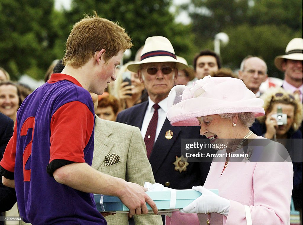 GBR: Queen Elizabeth II makes a presentation to Prince Harry at Royal Ascot
