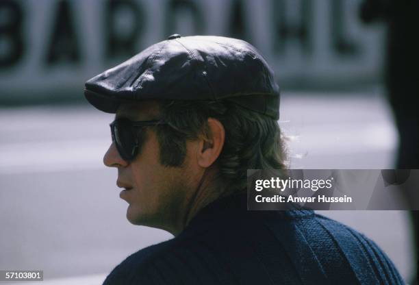 American actor Steve McQueen at the race track at Le Mans, France, November 1970, during filming of 'Le Mans' directed by Lee H. Katzin.