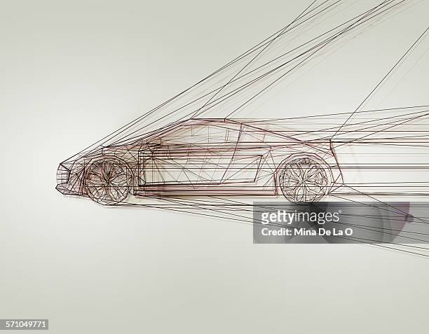 car lines on white - ingenieur stock-grafiken, -clipart, -cartoons und -symbole
