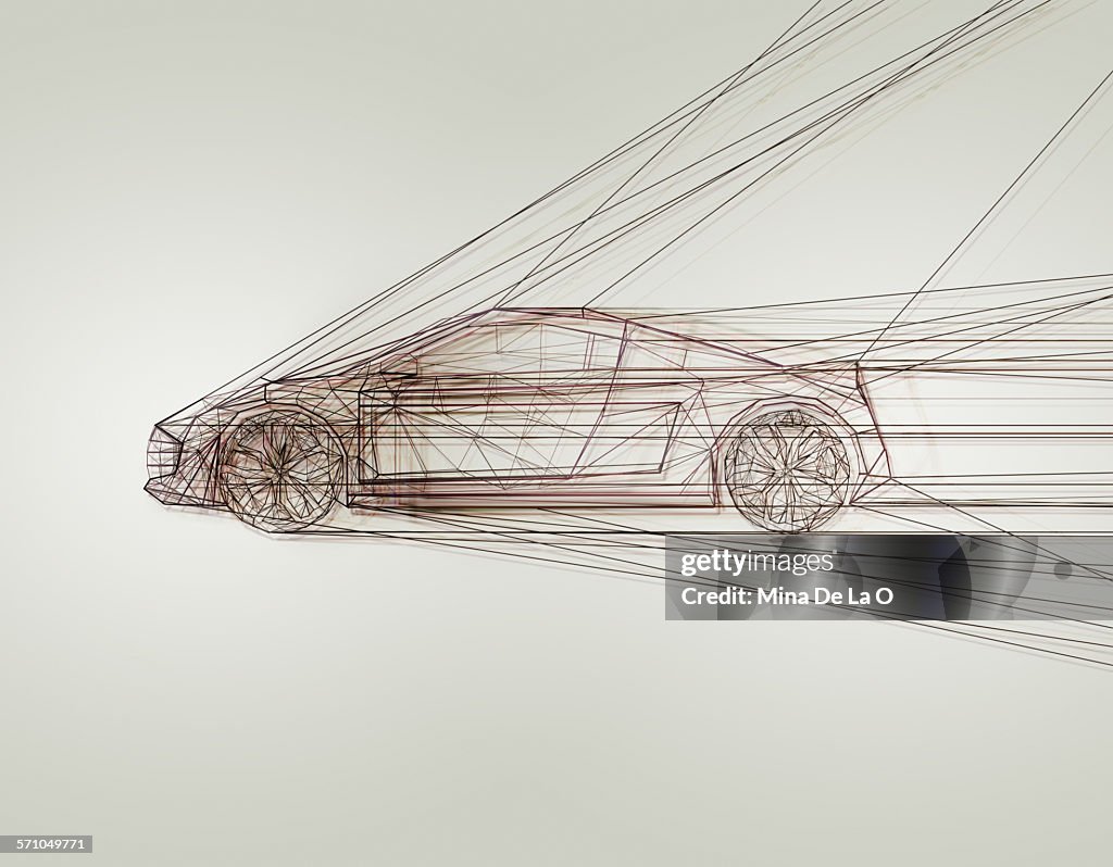 Car Lines on White