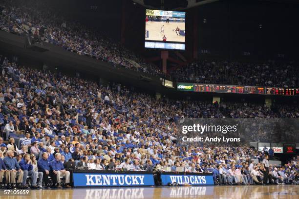 General view of the arean taken during the game between the Kentucky Wildcats and the Georgia Bulldogs on February 15,2006 at Rupp Arena in...