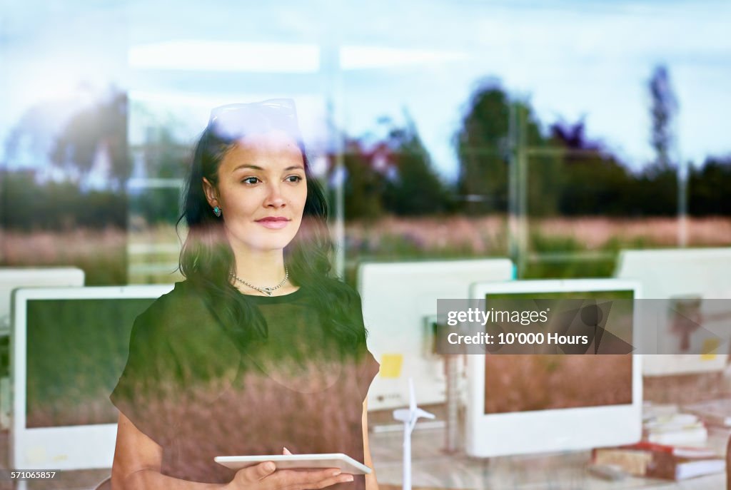 Businesswomen thinking about the future