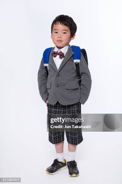 portrait of japanese boy - checked shorts stock pictures, royalty-free photos & images