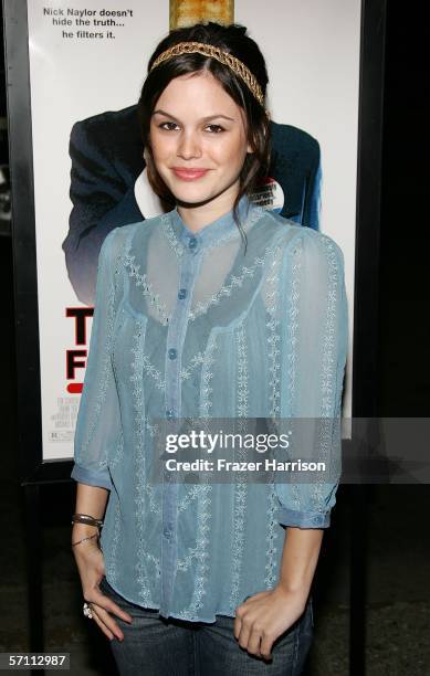 Actress Rachel Bilson arrives at Fox Searchlight Pictures Premiere Of "Thank You for Smoking" held at the Directors Guild of America in Hollywood on...