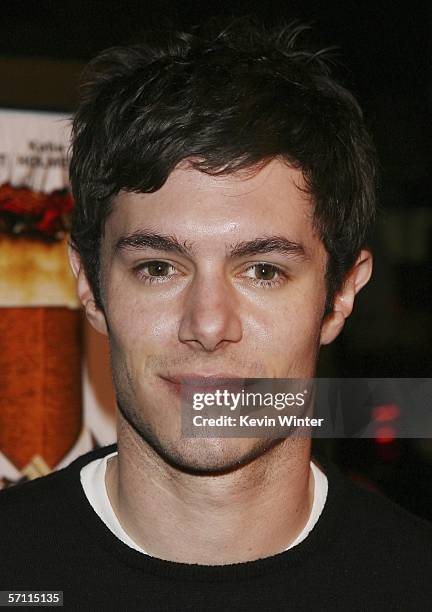 Actor Adam Brody arrives at the premiere of Fox Searchlight's "Thank You For Smoking" at the Directors Guild of America on March 16, 2006 in Los...