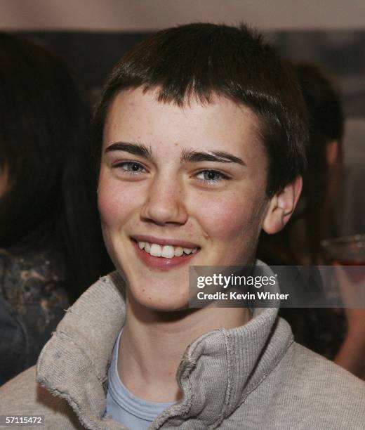 Actor Cameron Bright poses at the afterparty for the premiere of Fox Searchlight's "Thank You For Smoking" at the Directors Guild of America on March...