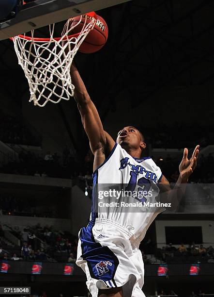 Antonio Anderson of the Memphis Tigers goes up for a shot against the Oral Roberts Golden Eagles during the First Round game of the 2006 NCAA...