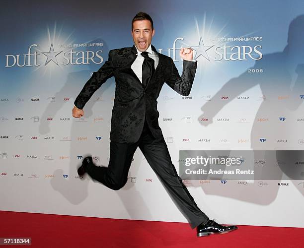 Television presenter Kai Pflaume gestures at the Duft Stars Award ceremony on March 17, 2006 at the Axel-Springer building in Berlin, Germany.