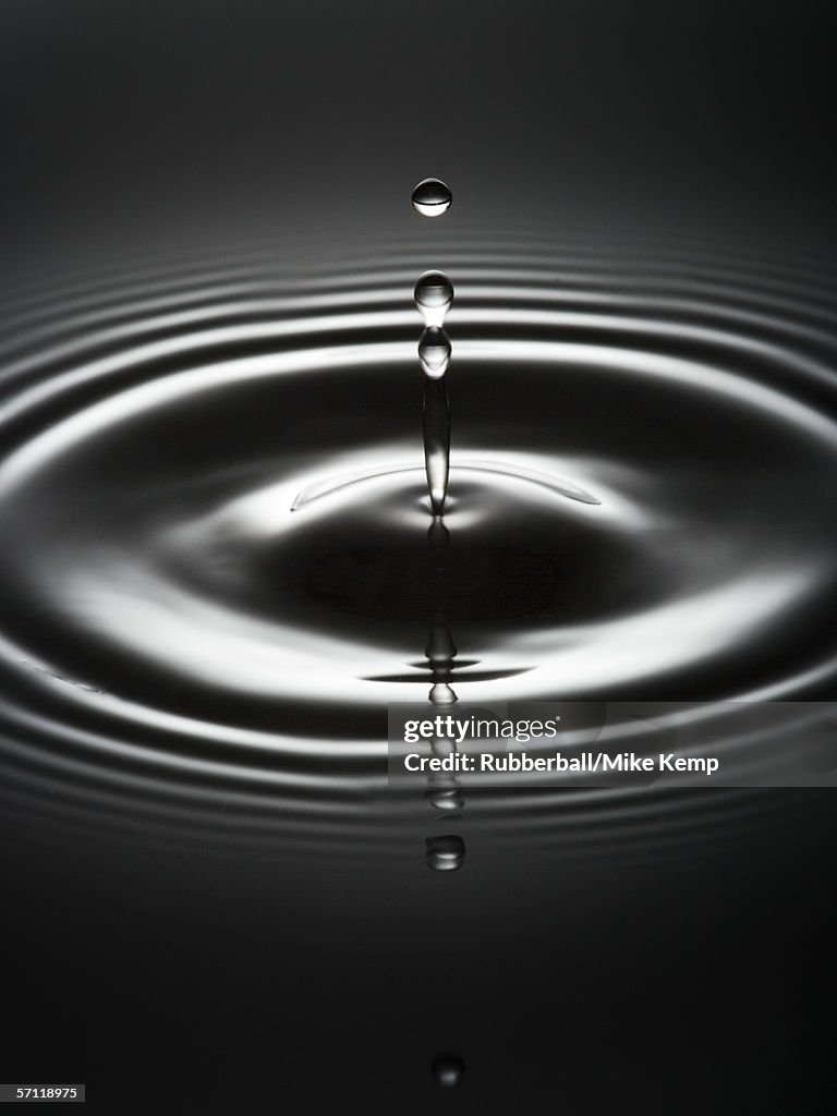 Ripples formed by a water drop