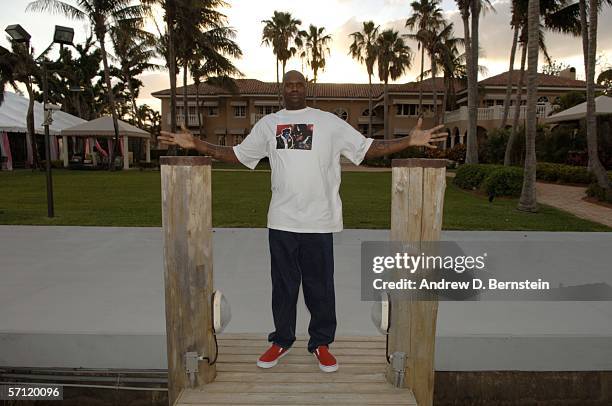 Shaquille O'Neal poses for a picture at his home on March 6, 2006 in Star Island, Florida. NOTE TO USER: User expressly acknowledges and agrees that,...