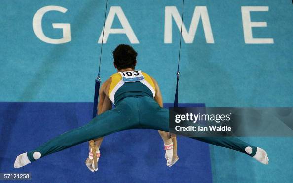 Phillipee Rizzo Philippe Rizzo of Australia performs his routine on the Rings during ...