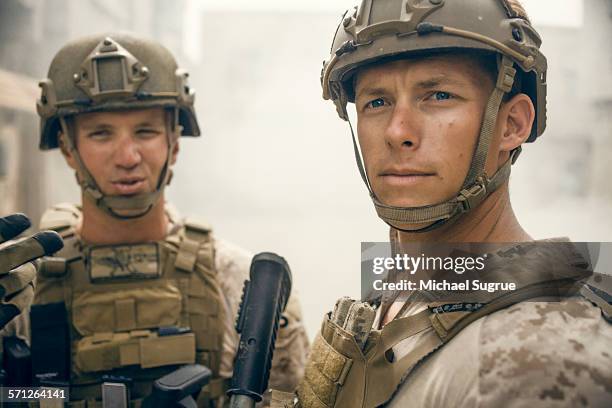 united states marines on patrol. - army soldier male stock pictures, royalty-free photos & images