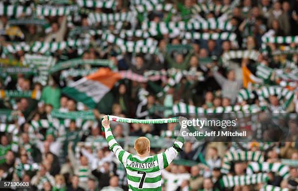 Neil Lennon of Celtic celebrates after beating Dunfermline in the CIS Insurance Cup Final at Hampden Park March 19 Glasgow in Scotland.