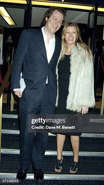 Tom Parker-Bowles and wife Sarah arrive at the UK Premiere of "The White Countess" at the Curzon Mayfair on March 19, 2006 in London, England.