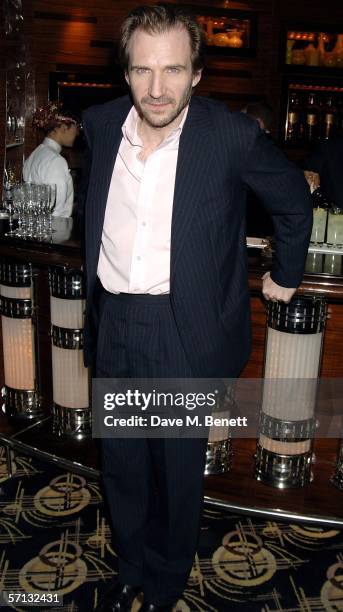 Actor Ralph Fiennes attends the after show party following the UK Premiere of "The White Countess", at China Tang on March 19, 2006 in London,...