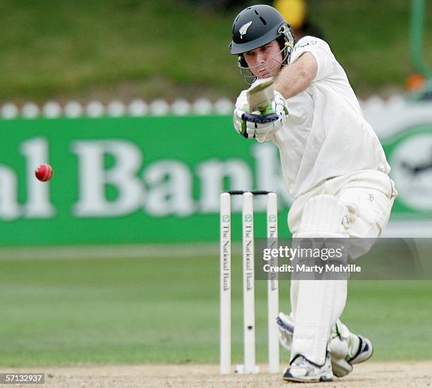 Jamie How of the New Zealand BlackCaps in action during day four of the second test match between New Zealand and the West Indies at Basin Reserve...