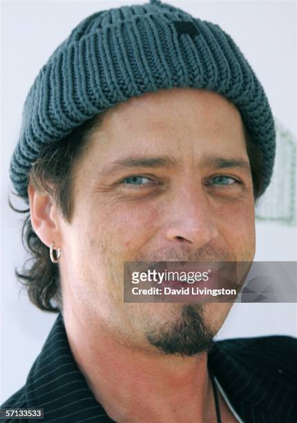 Musician Chris Cornell attends the John Varvatos 4th Annual Stuart House Benefit at the John Varvatos Boutique on March 19, 2006 in West Hollywood,...