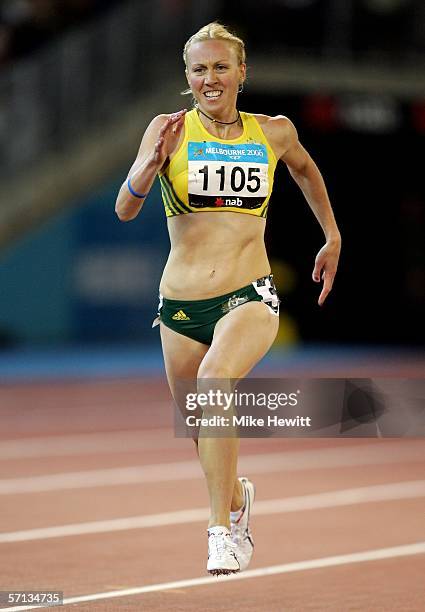 Tamsyn Lewis of Australia competes in the Woman's 400m Semifinal 3 at the athletics during day five of the Melbourne 2006 Commonwealth Games at the...