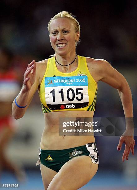 Tamsyn Lewis of Australia competes in the Woman's 400m Semifinal 3 at the athletics during day five of the Melbourne 2006 Commonwealth Games at the...