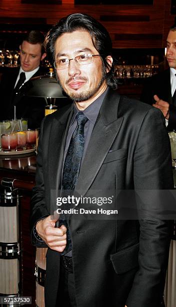 Actor Hiroyuki Sanada attends the after show party following the UK Premiere of 'The White Countess', at China Tang on March 19, 2006 in London,...