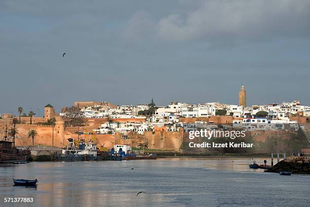 river bou regreg and kasbah of the udayas in rabat - rabat marokko stockfoto's en -beelden