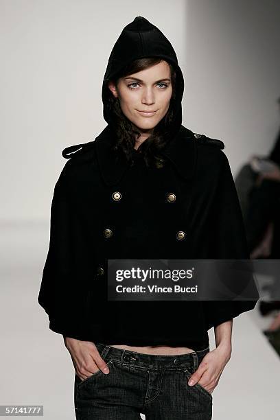 Model walks the runway at the Morphine Generation Fall 2006 show during Mercedes-Benz Fashion Week at Smashbox Studios on March 20, 2006 in Culver...