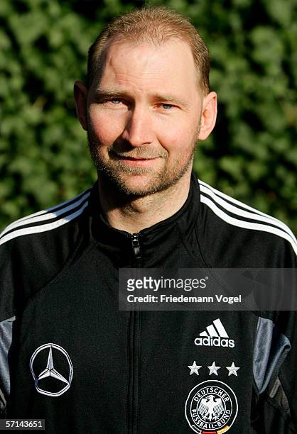Coach Dieter Eilts during the photo call of the German Under 21 National Team on March 20, 2006 in Delbruck, Germany.