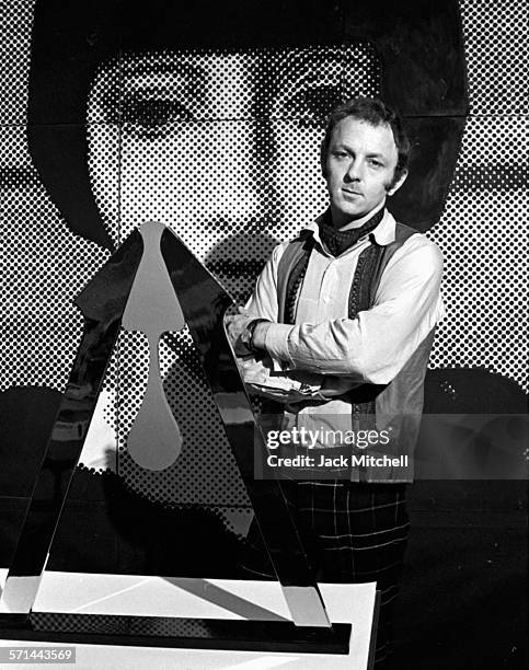 British pop artist and sculptor Gerald Laing in his studio on October 30, 1968.