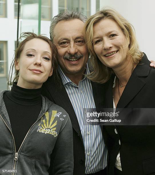 Actress Chulpan Khamatova, actor Wolfgang Stumph and actress Suzanne von Borsody attend a photocall to the new ZDF German television film "Eine Liebe...