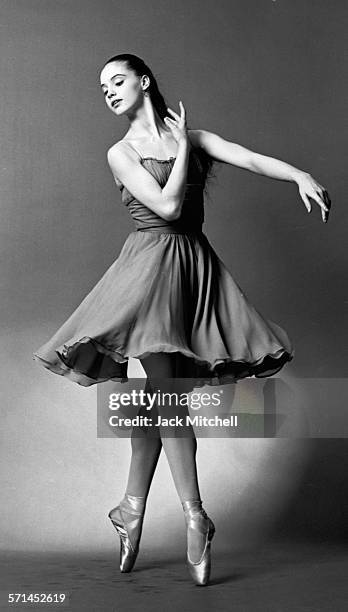 Ballerina Suzanne Farrell when she danced for the New York City Ballet in March 1964.