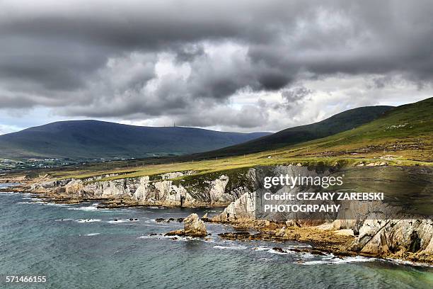 coastline of achill island in county mayo, ireland - ireland county mayo achill island atlantic drive stock pictures, royalty-free photos & images