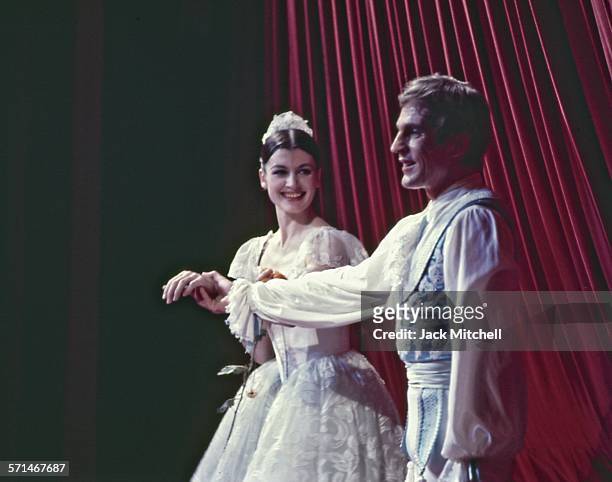 Erik Bruhn and Carla Fracci pderforming American Ballet Theatre's "Coppelia" in December 1968.