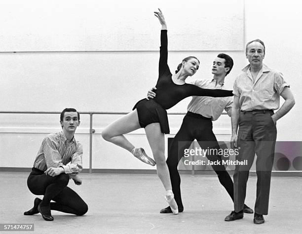 Choreographer George Balanchine leading a rehearsal of the Pennsylvania Ballet in April, 1964.