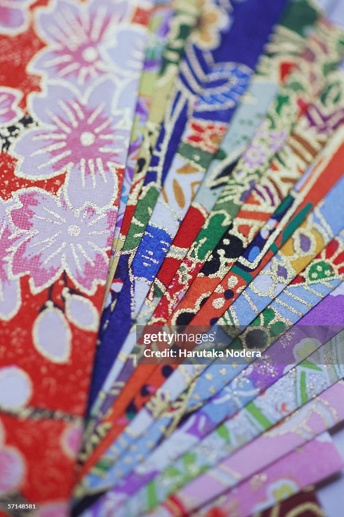 Origami papers, close-up