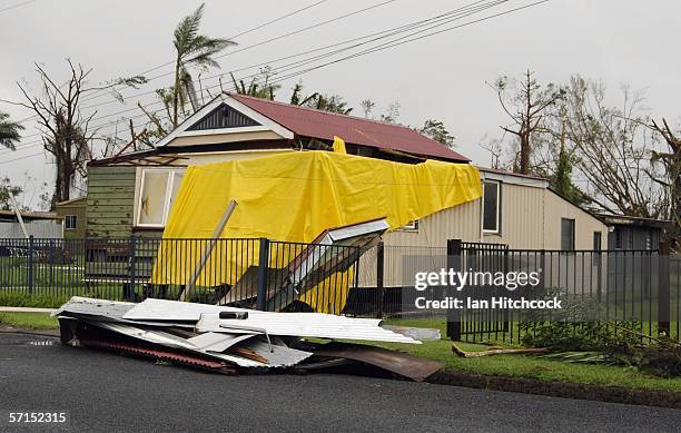 Badly damaged house in Babinda caused by tropical Cyclone Larry. Babinda is a township that was very badly damaged during Cyclone Larry March 22,...