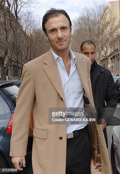 French former football player forward Christophe Dugarry, leaves the court house of Marseille, 22 March 2006. Dugarry was due to appear in court...