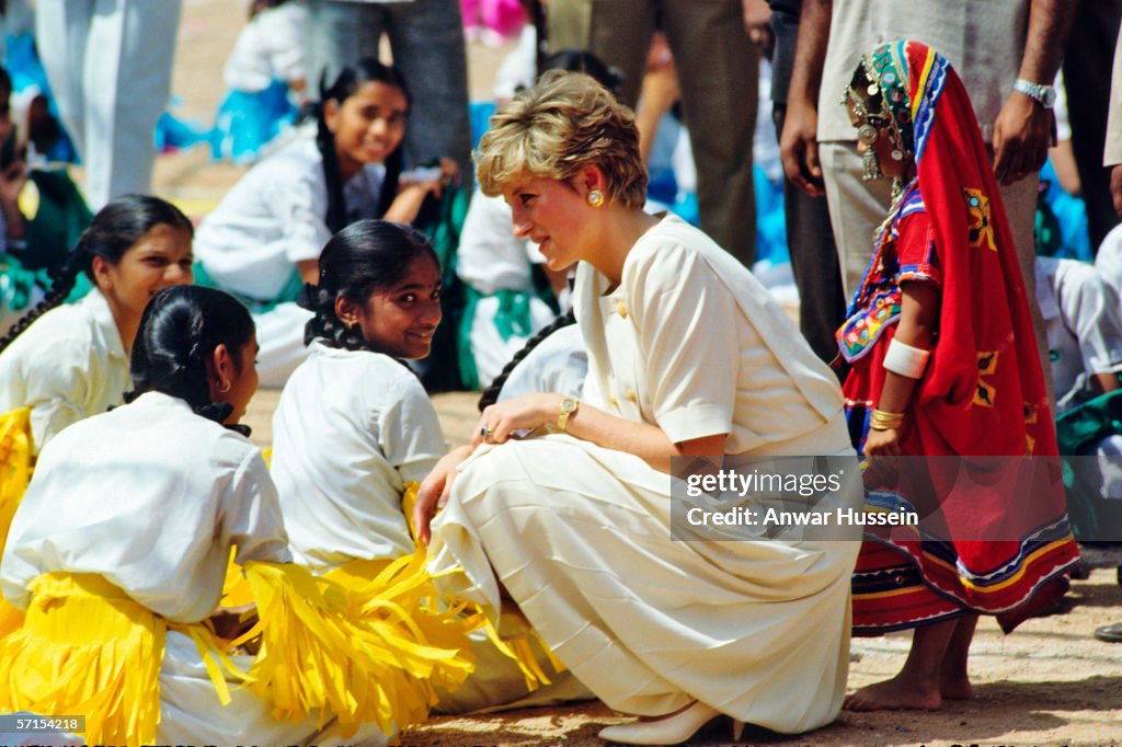 Princess Diana the Princess of Wales visits India