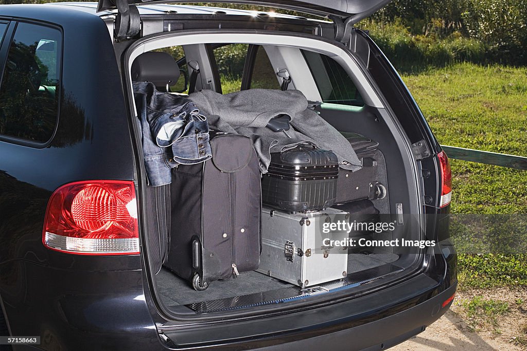 Luggage in a car boot